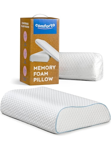 Wave Cooler Memory Foam Pillow 60x40x13-11 cm