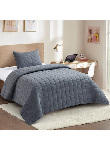 Box Knitnook Cotton Jersey 2-Piece Twin Summer Quilt Comforter Set 220 x 150 cm