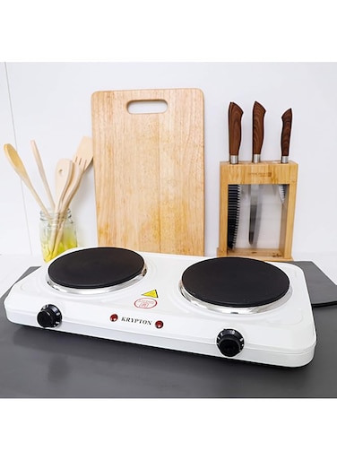 Krypton Double Solid Hot Plate, 2000W, White