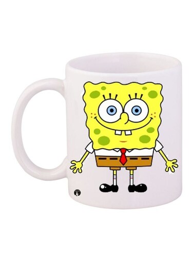 SpongeBob Printed Coffee Mug White/Yellow/Brown