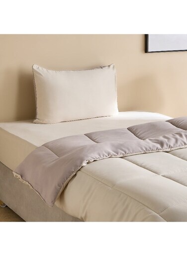 Box Luno Sleep Ease Hotel Collection Microfiber 3-Piece Reversible Single BIAB Comforter Set - 135x220 cm