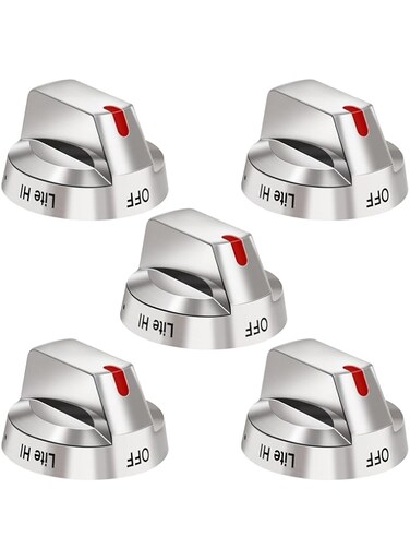 NALACAL DG64-00473A Stove Knob Replacement for Samsung Gas Range, Compatible with NX58H5600SS NX58H5650WS NX58J7750SS NX58M6850SS, Durable Control Dial Knobs (5 Pack)