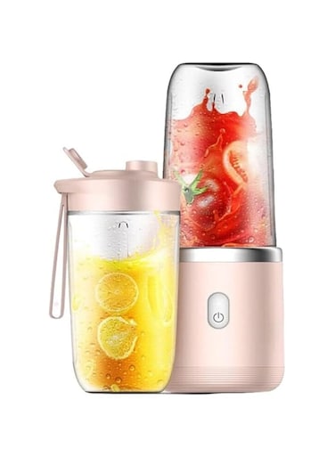 Super Casio Portable Juicer Blender, 400ml Capacity, USB Rechargeable, 3 Functions (Pink)