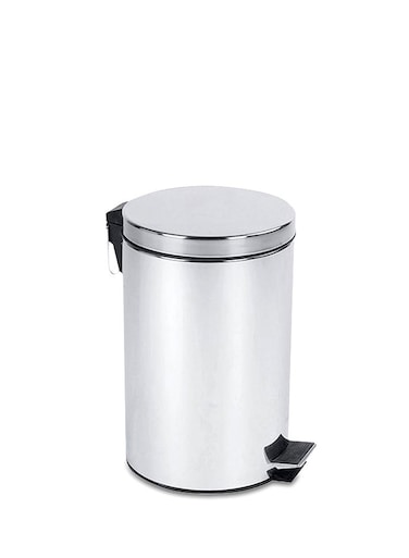 Stainless Steel Dust Bin Silver 30Liters