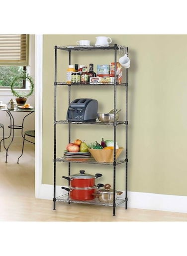 Mumoo Bear 5-Tier Wire Shelving bathroom storage 5 Shelves Unit Metal kitchen Storage Rack