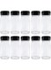 MYYZMY 10 Pcs 4 Ounce Plastic Juice Bottles, Reusable Bulk Beverage Containers for Juice, Milk and Other Beverages, Black lid