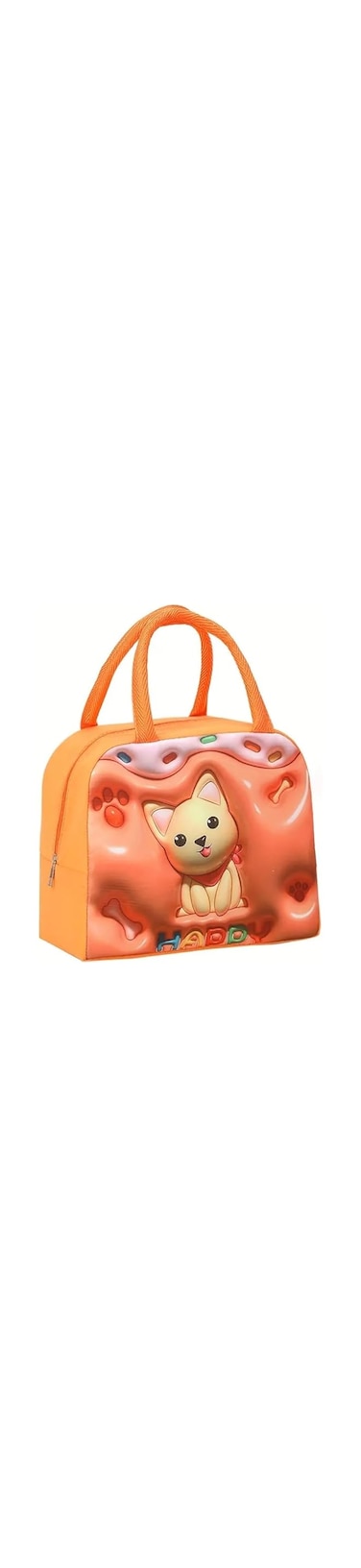 Lunch Bag, Insulated Lunch Bag for Kids, Reusable Cartoon Insulated Lunchbag,Small Foldable Waterproof Lunch Bags for Travel Picnic School orange cat