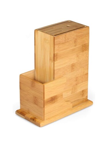 SYOSI Knife Block Knife Rack Knife Holder Natural Bamboo Knife Holder Kitchen Knife Rack 6-slot Knife Storage Organizer