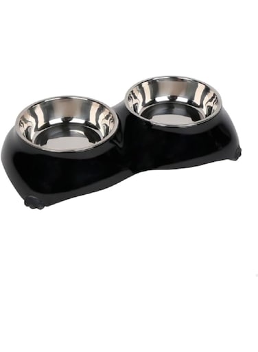 Pawsitiv "4 Paw" Dinner Set Bowls- Medium - Black350ml+ 350ml