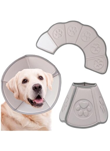 Bolivia's Pet Recovery Collar, Soft Velcro Dog Cone Collar, Comfort Pet Recovery Cone Collar, Adjustable Protective Cone Collar for After Surgery, Dogs Cats, Large Dogs Cats (S 20-26cm)