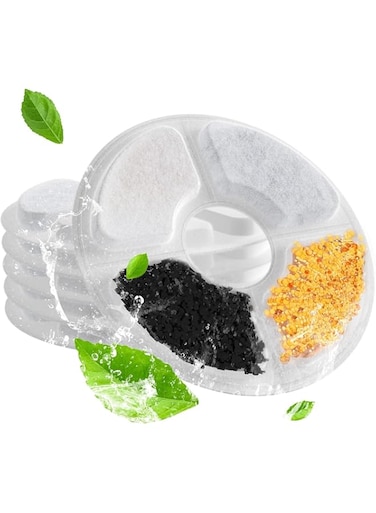 SYOSI Water Fountain Filters, Replacement Filters Activated Carbon Filters Keeping Water Clear and Tasty for Automatic Pet Fountain Dog Water Dispenser Drinking Fountain (6 Pcs)