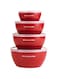 KitchenAid Classic Prep Bowls with Lids, Set of 4, Empire Red