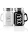 ZOSUJO Salt and Pepper Shakers Set, 4 oz Cute Salt Pepper Shaker, Kitchen Decor for Home Restaurants Wedding, Glass Black White Shaker Sets with Stainless Steel Lids