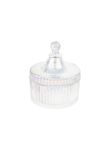 Multipurpose Glass Candy Jar RF12797 Elegant and Sleek, Durable and Long-Lasting Construction 10.5(d)x12.5 cm, Storage Box with Clear Lid and Body, Ideal for Sugar, Dry Fruits, Candies, Tea Leaves, Small Pantry Items Clear 10.5cmcm