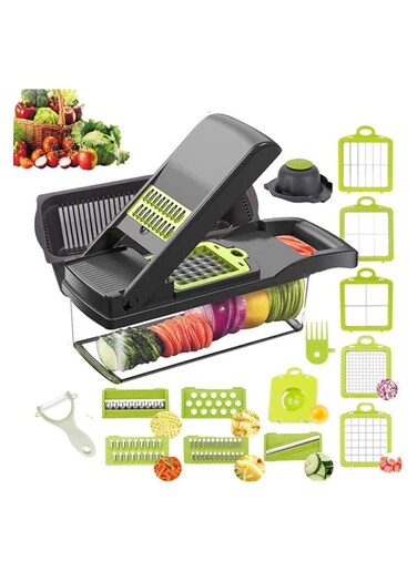 Chopper, 15-in-1 Onion Food Chopper Multifunctional Mandoline Slicer Cutter Chopper and Grater Food Slicer Vegetable Cutter