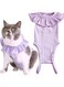 Tazweeq Cat Recovery Suit for Abdominal Wounds, Breathable Comfortable Anti Licking Cat Spay Recovery Suit for Skin Diseases, E-Collar Alternative for Female Cats Kitten(Purple, M)