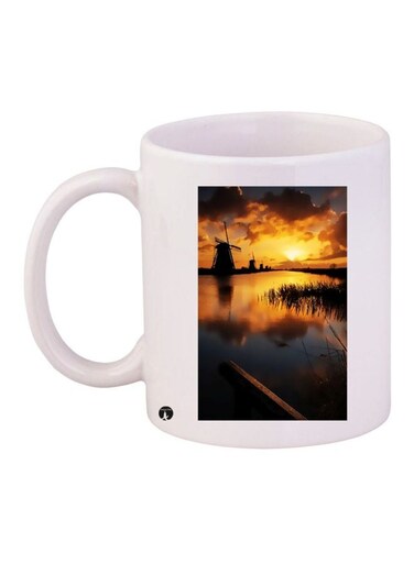 Nature Printed Coffee Mug White/Black/Yellow