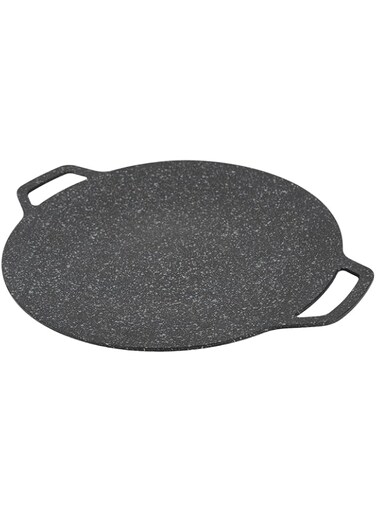 Sorandy Korean Grill Pan, Round Barbecue Griddle, High Thermal Conductivity BBQ Grill Pan Coating Round Griddle for Indoor Outdoor Cooking for Stove Top, Induction, Camp Fire (34cm)