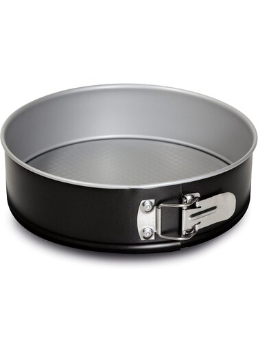 Linea Silver Elegance 1 Base 22 Cm Non-Stick Steel Cake Tin, Silver/Black
