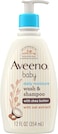 Aveeno Baby Daily Moisturizing 2-in-1 Wash &amp; Shampoo, Baby Body Wash &amp; Shampoo With Shea Butter &amp; Oat Extract Gently Cleanses Baby's Sensitive Skin &amp; Scalp, Gentle Coconut Scent, 12 fl. oz