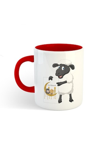 Al-Adha Sheep Printed Mug White/Red