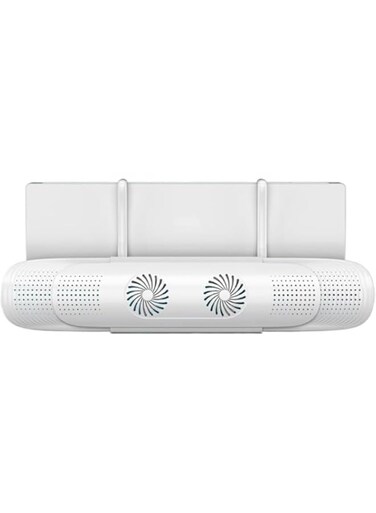 THE WHITE SHOP Air Conditioner Deflector,Adjustable Air Conditioning Deflector,Air Conditioning Deflector With Dual Fans Help Cooling/Heating Air Circulation, Wind Direction Baffle