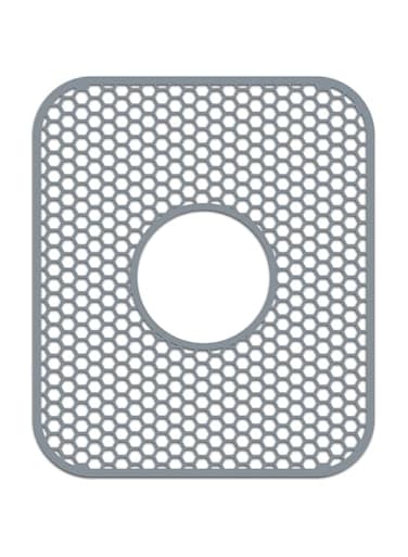 Bestjing Silicone Sink Mat, 13.58&#39;&#39;x 11.6&#39;&#39; Sink Protectors for Kitchen Sink with Center Drain, Folding Non-Slip Heat Resistant Sink Mat Grid for Bottom of Stainless Steel Porcelain Sink (Center Hole)
