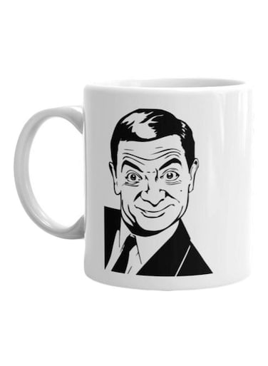 Print Mr Bean Printed Mug White/Black