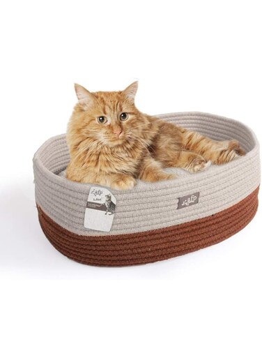All For Paws Lamb Oval Cat Bed, Tan, 2130