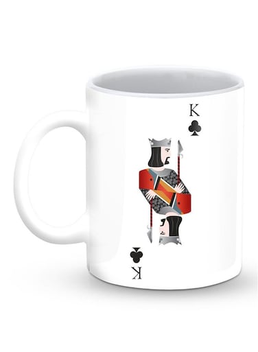 Premium King Of Clubs Designer Mug White/Black