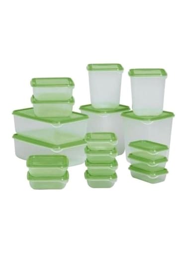 17-Piece Food Saver Set Green/Clear