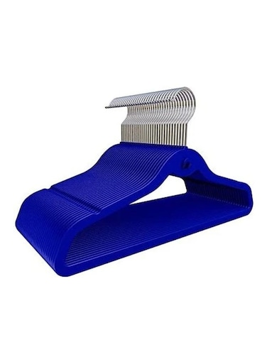 24-Pieces Velvet Elegent Designed Hanger Set Blue 45cm