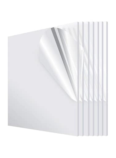bpa Acrylic Plexiglass Sheet 12&rsquo;&rsquo;x12&rsquo;&rsquo; 1/8'' Thick - Transparent, Plastic Sheeting - Durable, Water Resistant &amp; Weatherproof - Multipurpose &amp; Ideal for Countless Uses &ndash; 6 Pack, Clear