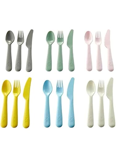 Ikea Boutique Store Kalas Plastic Cutlery Set - 18 Piece (Multicolour)