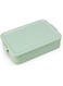 Brabantia - Make &amp; Take Lunch Box - Large - Room for up to 4 Sandwiches - Lid with Clips - Suitable for Freezer - Dishwasher &amp; Microwave Safe - Jade Green - 25.5 x 16.7 x 6 cm