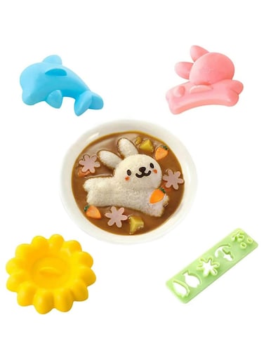 Sushi Rice Mold - Dolphin, Rabbit, Flower Shapes for Bento &amp; Kids' Meal Prep