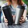 LocknLock 540ml Clip Tumbler &ndash; Silver, Stainless Steel Travel Mug with Double-Vacuum Insulation, Non-Slip Pad &amp; Convenient Cap