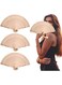 Wooden Folding Fan 3 Pack Star Moon Pattern Wooden Foldable Fan Handheld Folding Fans Sandalwood Hand Fan Wooden Hand Chinese Sandalwood Fan with Tassel for Women Wedding Souvenir Favors Baby Shower