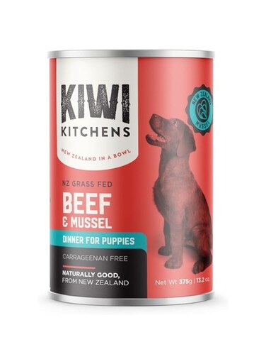 Kiwi Kitchens Grass Fed Beef &amp; Mussel Dinner Canned Wet Puppy Food 375G