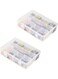 Apex 12 Grids Pvc Compartment Container, Bead Storage Organizer Box Case With Adjustable And Removable Dividers For Jewelry Craft Tackles Tools And Screw (2 Empty Box Only)