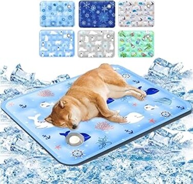 ANAHAT Cooling Mat for Pet Water Injection Cooling Mats Cooling Bed Mats,Self Coolingl Mat Pads for Dogs Cats Indoor and Outdoor (Polar Grey, L(60 * 50cm))