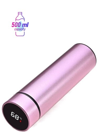LED Smart Temperature Display Vacuum Thermal Bottle Pink
