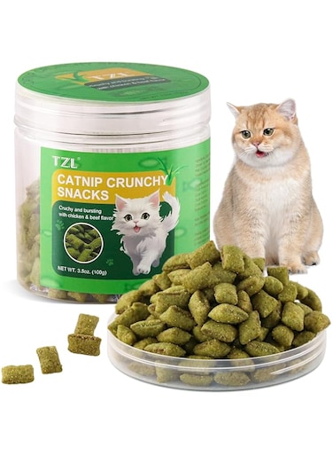 PAWCHIE Catnip Toys,Crunchy &amp; Soft Cat Treats, Edible Chew Toys for cleaning Teeth (100g)
