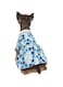 All Over Floral Print Dog Cat Dress Dog Party Birthday Dress Pet Clothes for Small Medium Girl Dogs Cats Puppy (Blue, M)