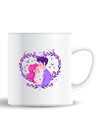 Premium Quality Two Sided Printed Coffee Mug Tea Cup Lovers Kiss For Home Office, Kids Men Women