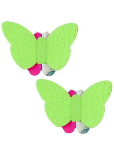FISSMAN Pot Holder Silicone Butterfly Shaped Magnet Anti-Scald Device Set of 2pcs, Oven Mittens, Hot Pot Holder for Home Kitchen Tool Gadget, with Upgraded Magnet as Fridge Magnets Use (Green)