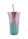 Steel Double Wall Tumbler With Straw And Lid Multicolour 500ml
