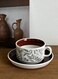 2-piece set of coffee cups, tea cups, white 250ml antique ceramic coffee cups, plates, light luxury, high aesthetic office afternoon tea cups, retro latte cups