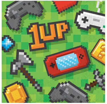 Gaming Party Beverage Napkins 16ct