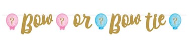 Gender Reveal Balloons Shaped Banner W/Ribbon 8" x 64" 1Ct